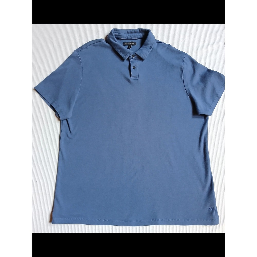 Banana Republic Mens XXL Blue Short Sleeve 100% Cotton Polo Shirt Classic Fit